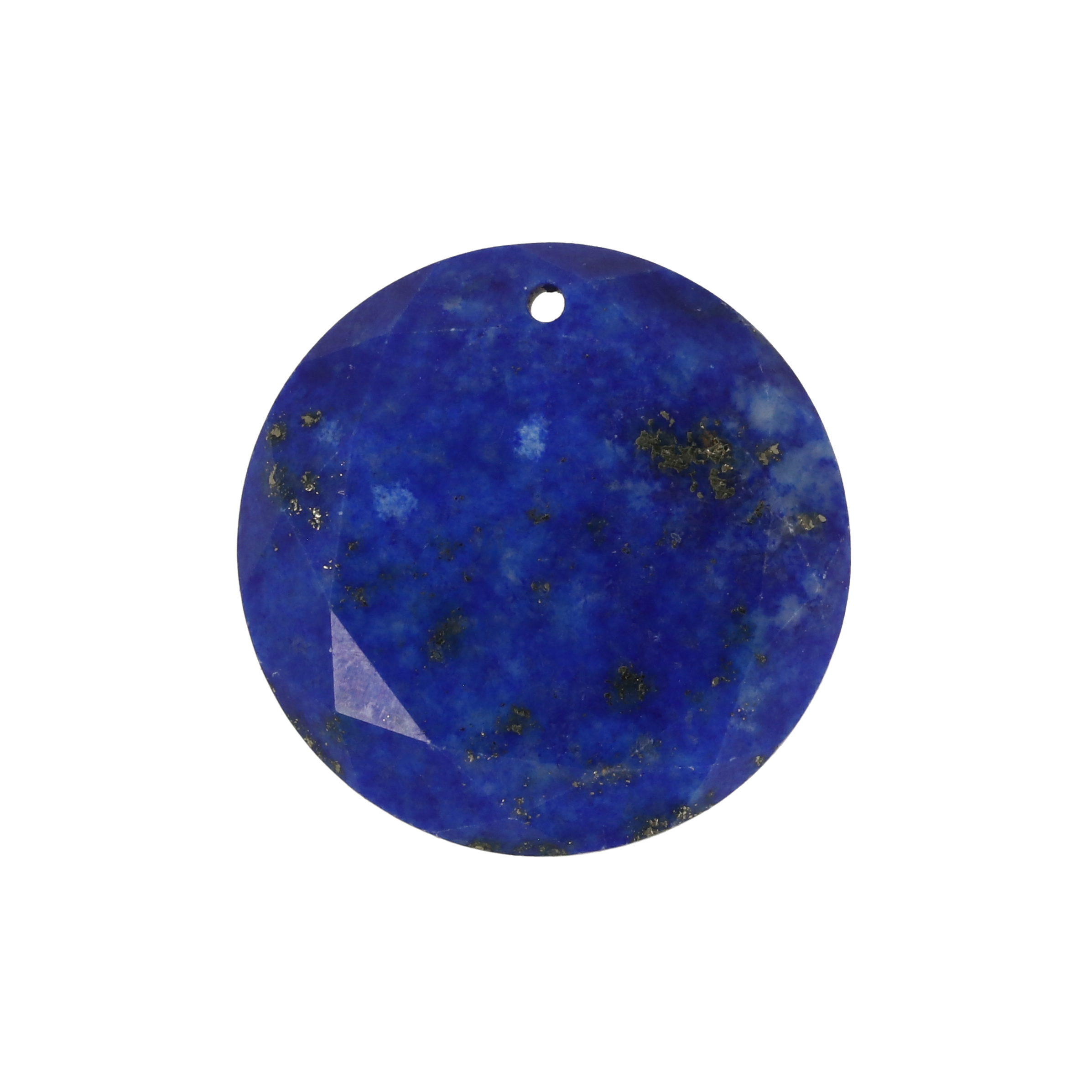 lapis lazuli pendant faceted coin 25mm | 1pc