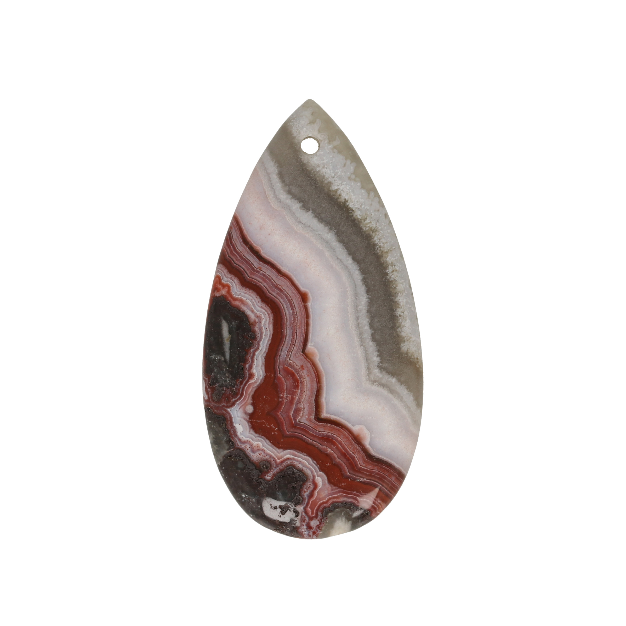 mexican crazy lace agate pendant smooth drop 40x20mm | 1pc
