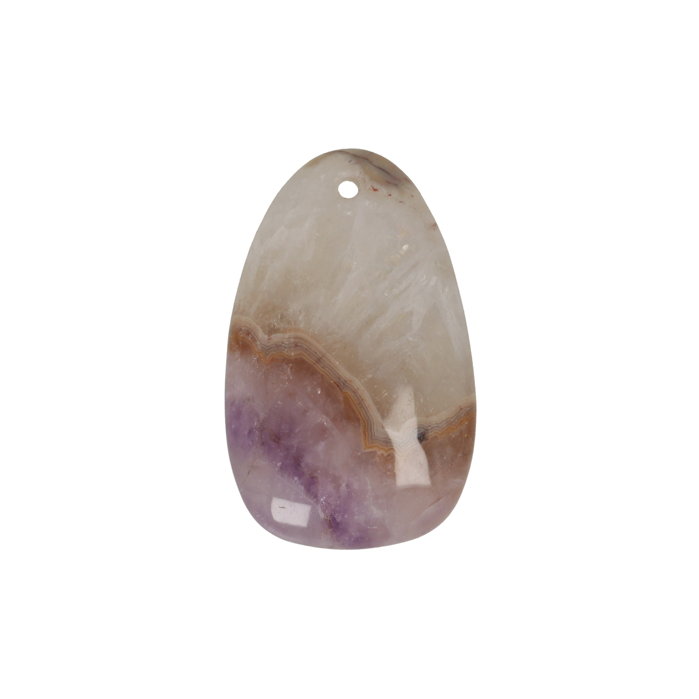 amethyst agate pendant smooth drop 30x20mm | 1pc