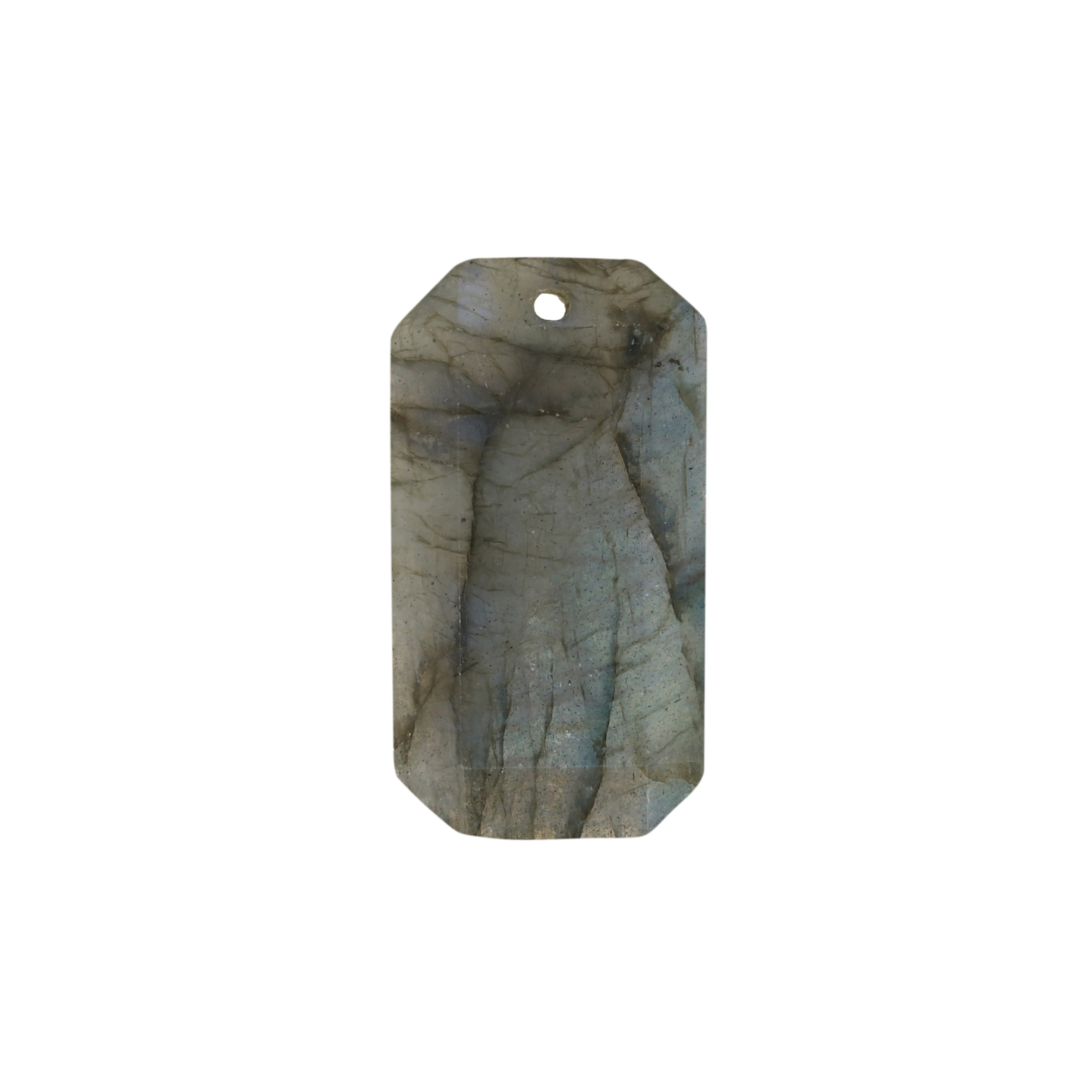 labradorite pendant faceted rectangle 28x15mm | 1pc