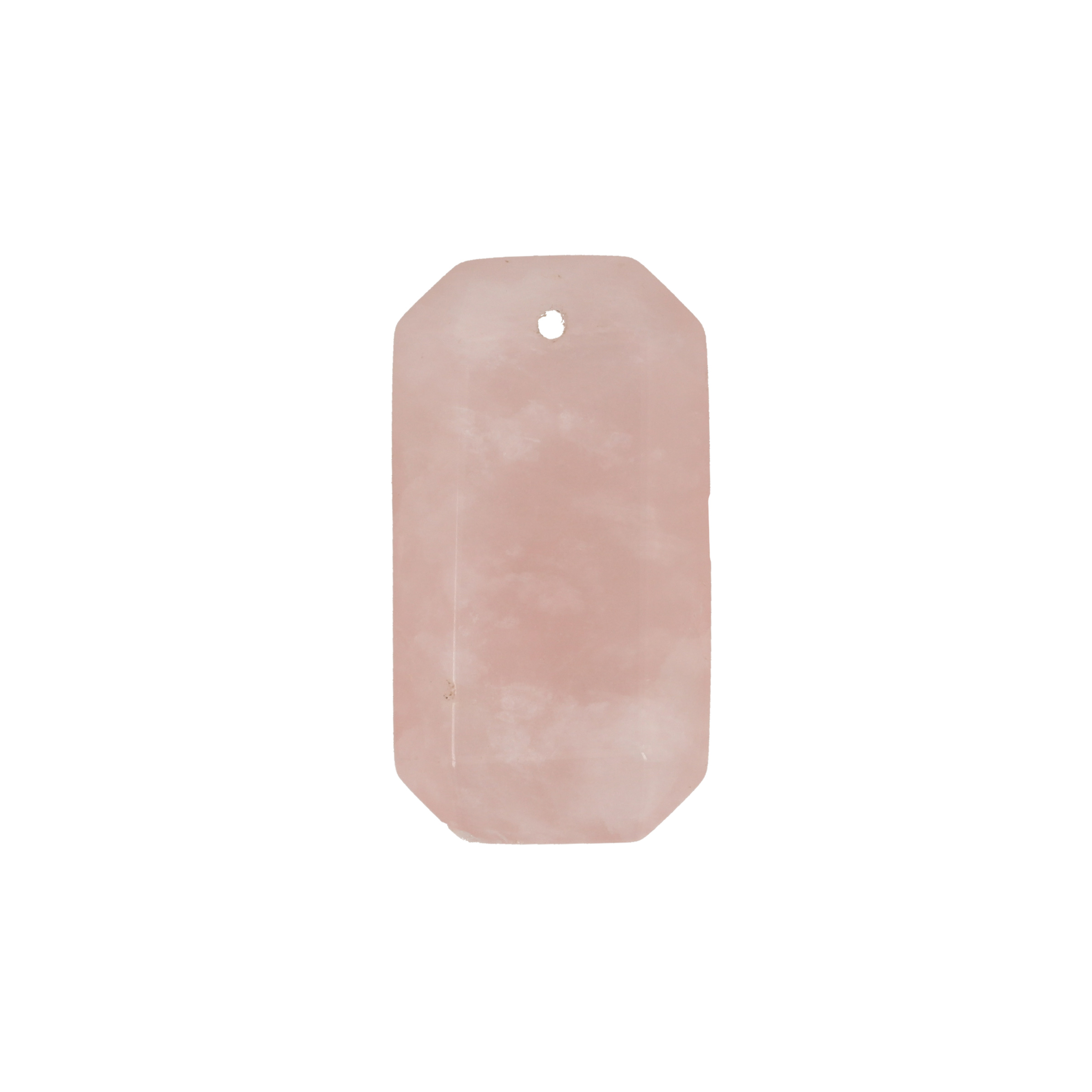 madagascar rose quartz pendant faceted rectangle 28x15mm | 1pc