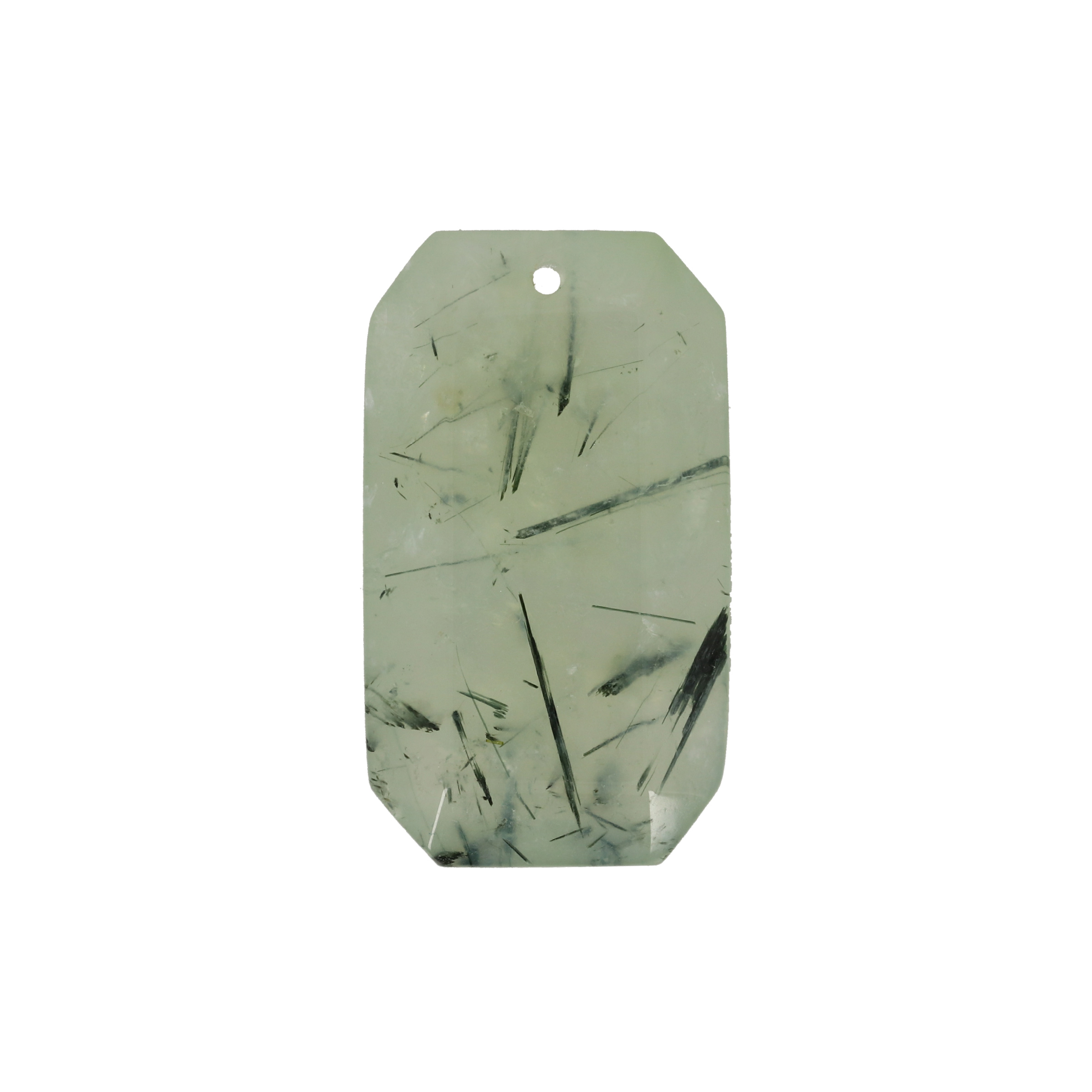 prehnite pendant faceted rectangle 35x20mm | 1pc