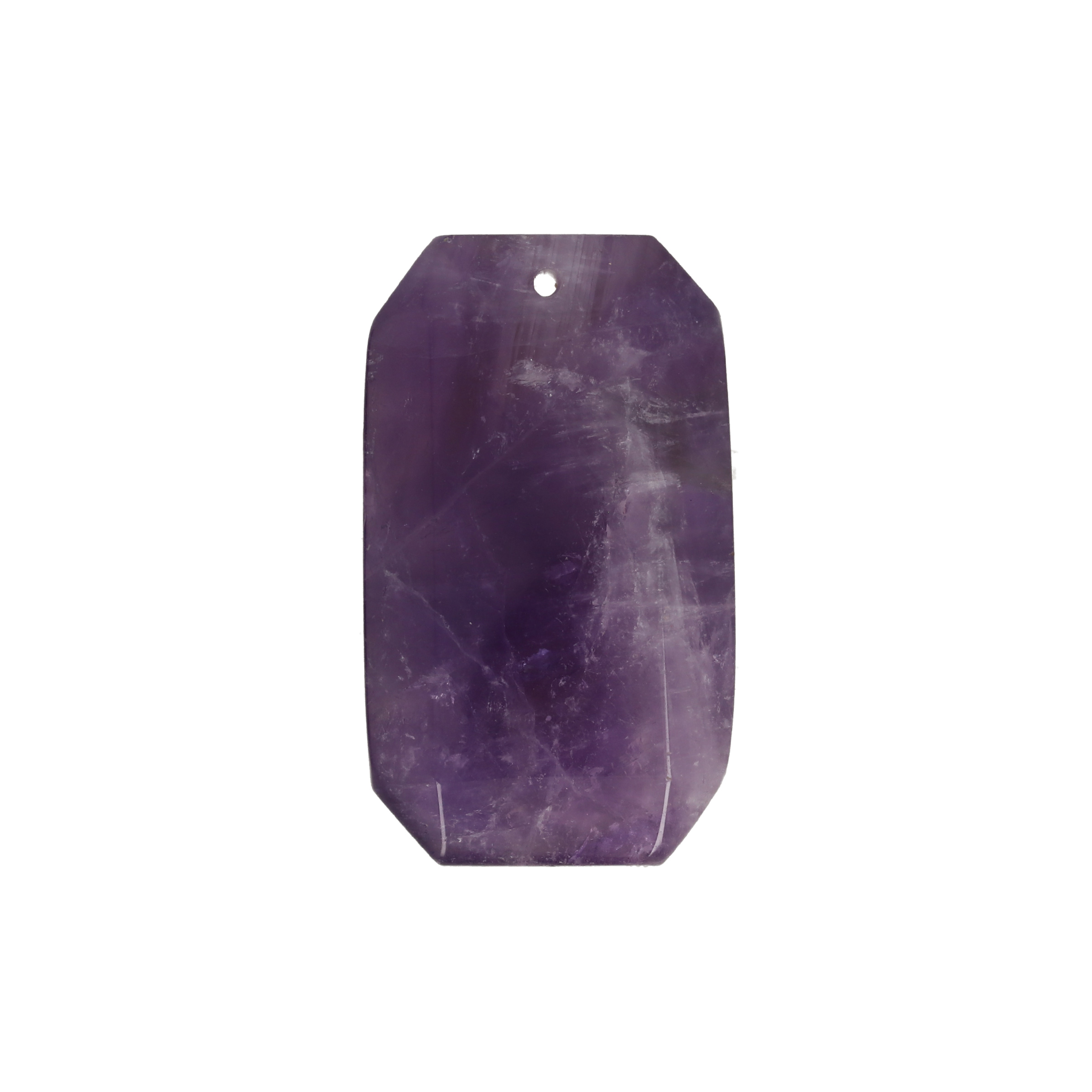 amethyst pendant faceted rectangle 35x20mm | 1pc