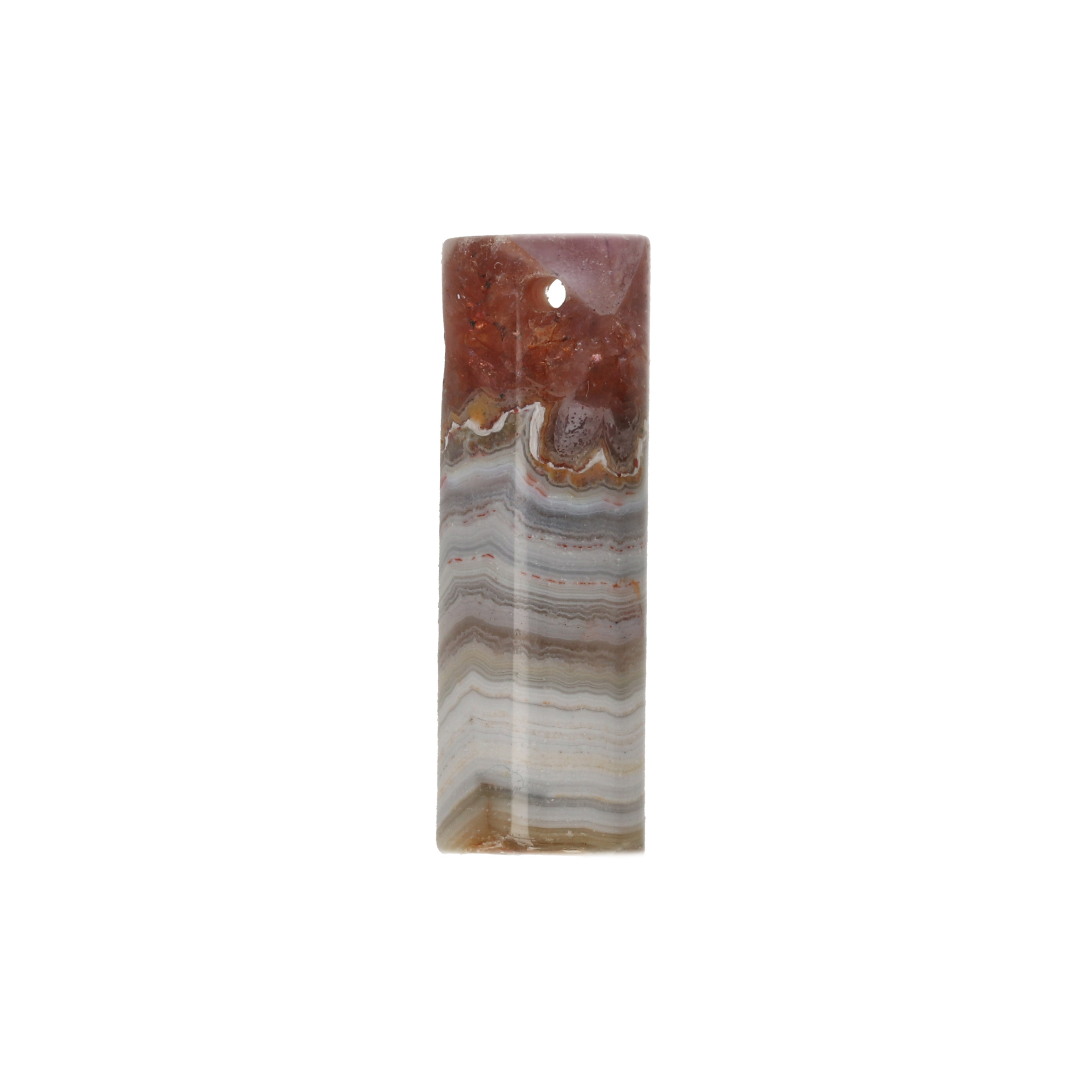 amethyst agate pendant smooth cylinder 30x10mm | 1pc