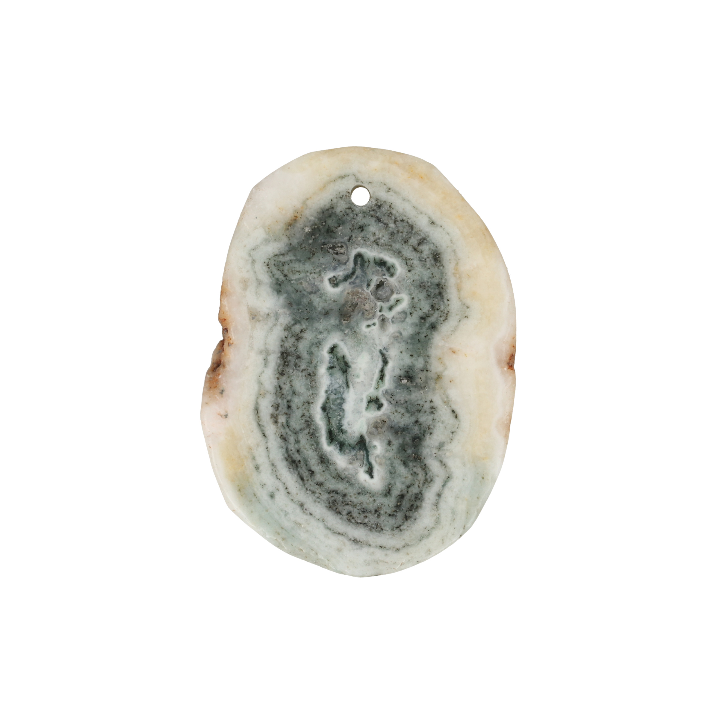 green agate pendant druzy slice 35mm aprox | 1pc