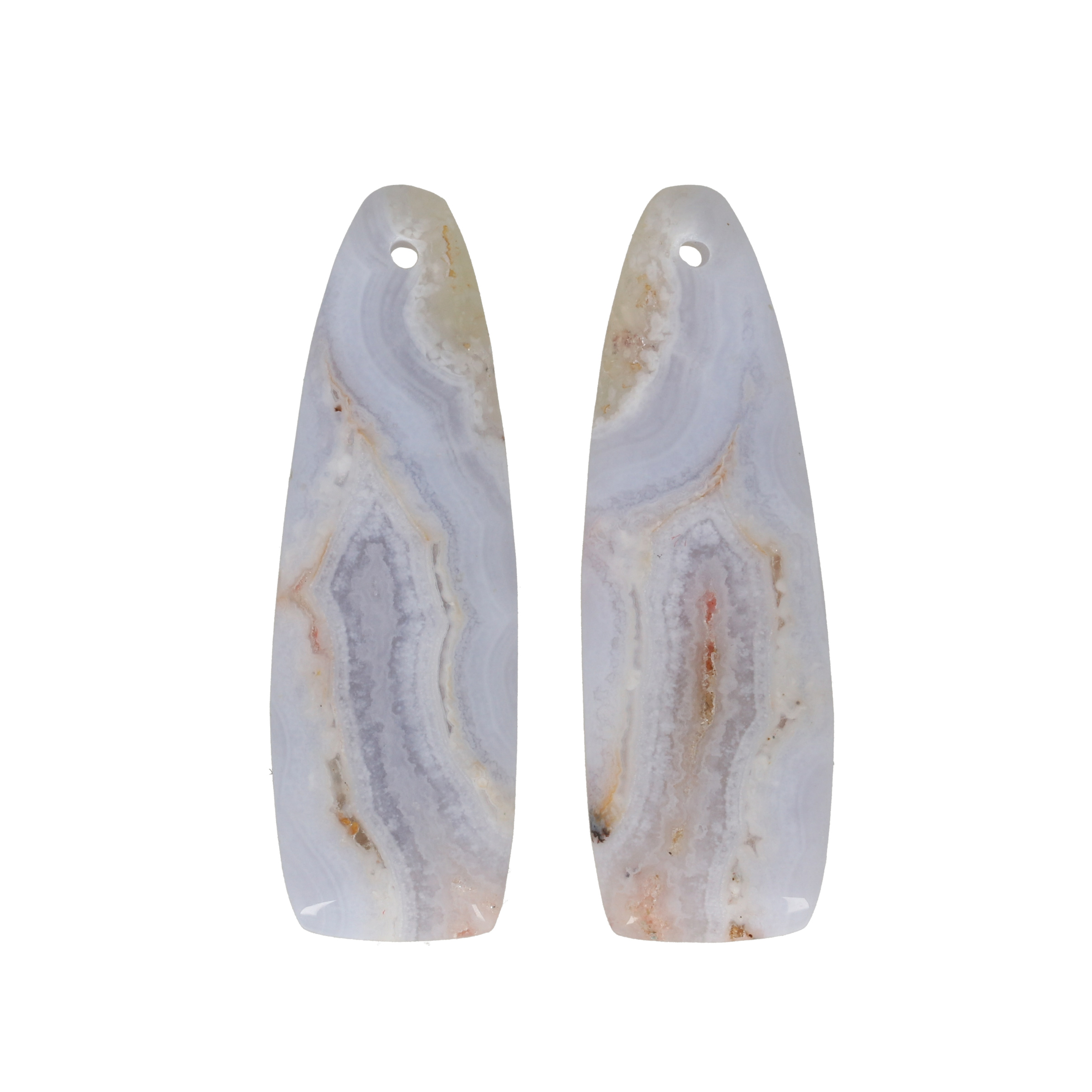 blue lace agate pendant drops 40x13mm | 2pc