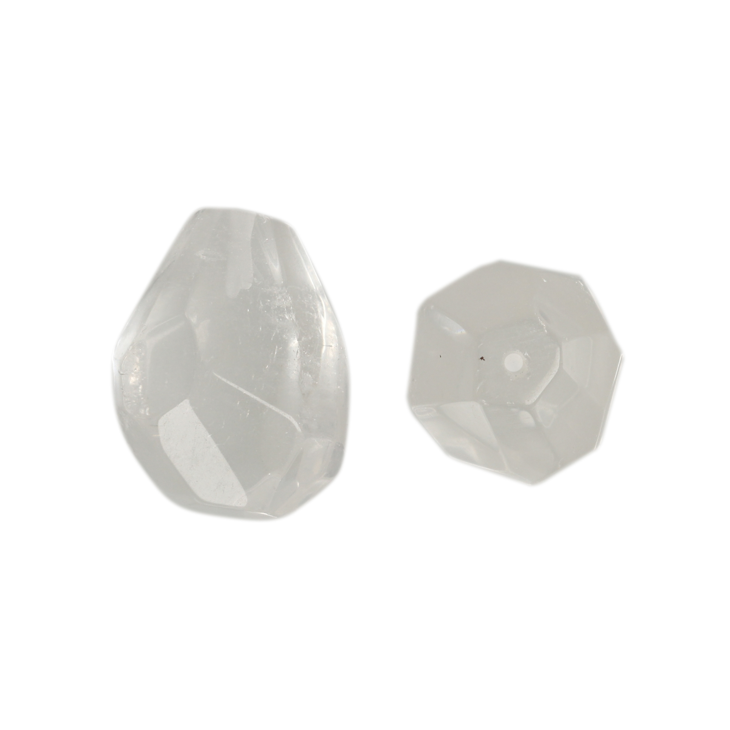 rock crystal half-drilled pendant faceted drop 18x13mm | 2pc