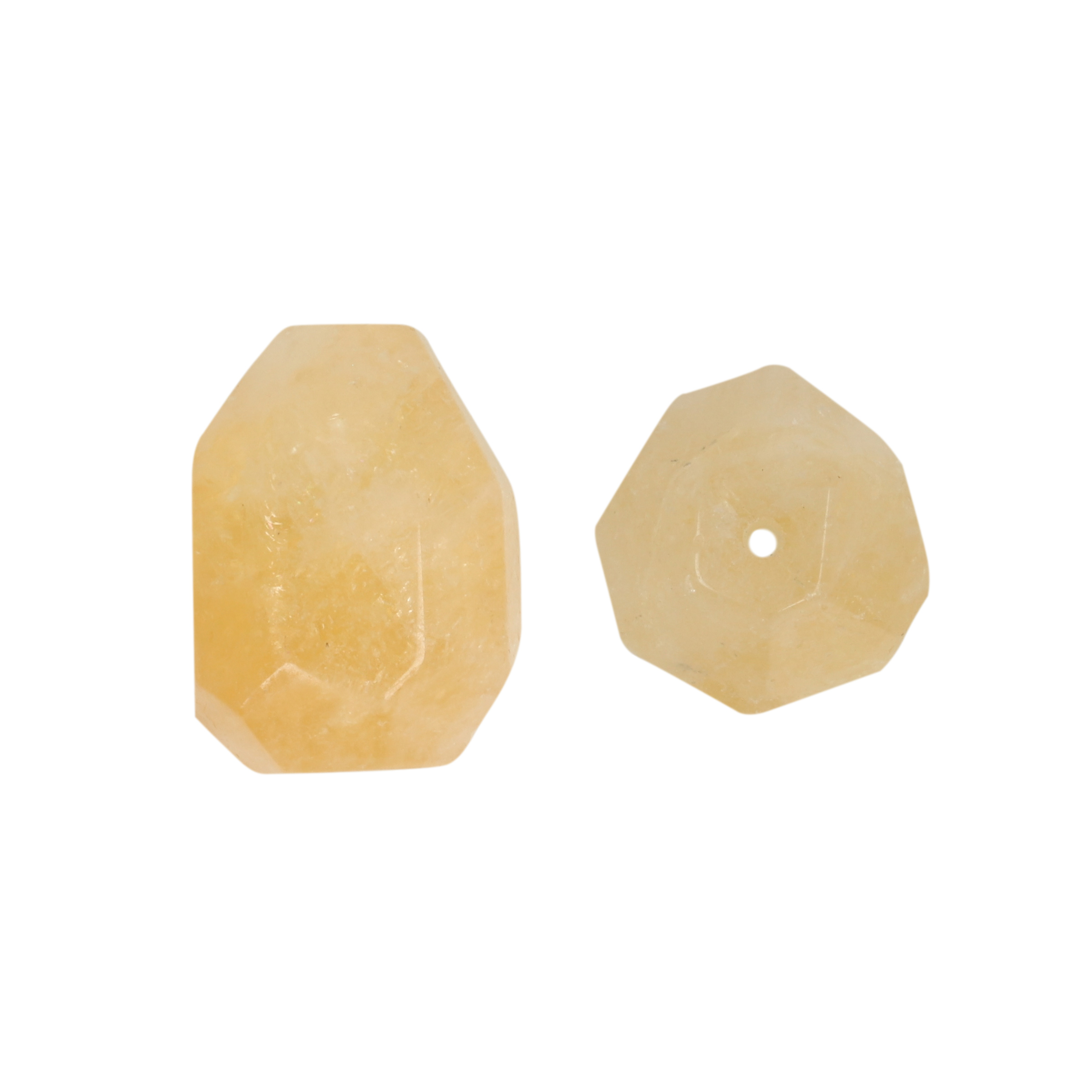 citrine quartz drilled pendant faceted drop 18x13mm | 2pc