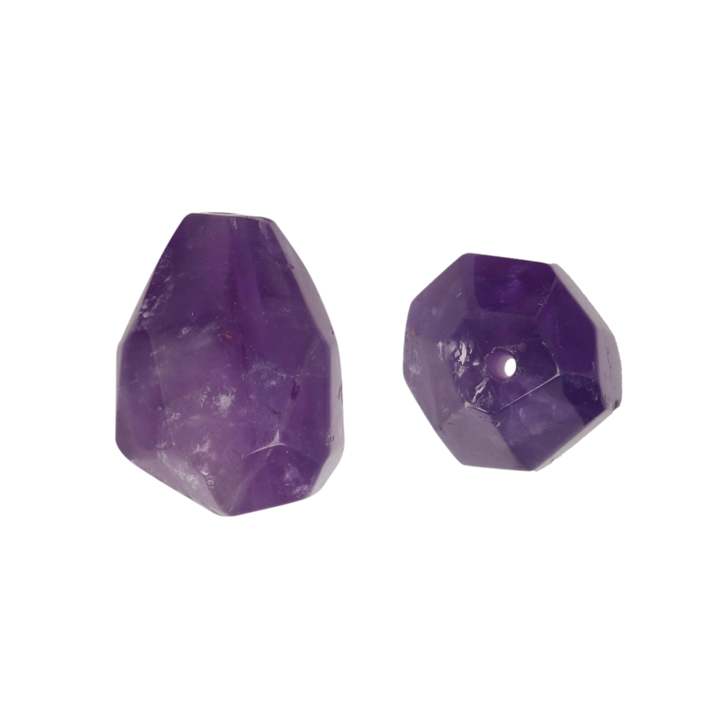 amethyst drilled pendant faceted drop 18x13mm | 2pc