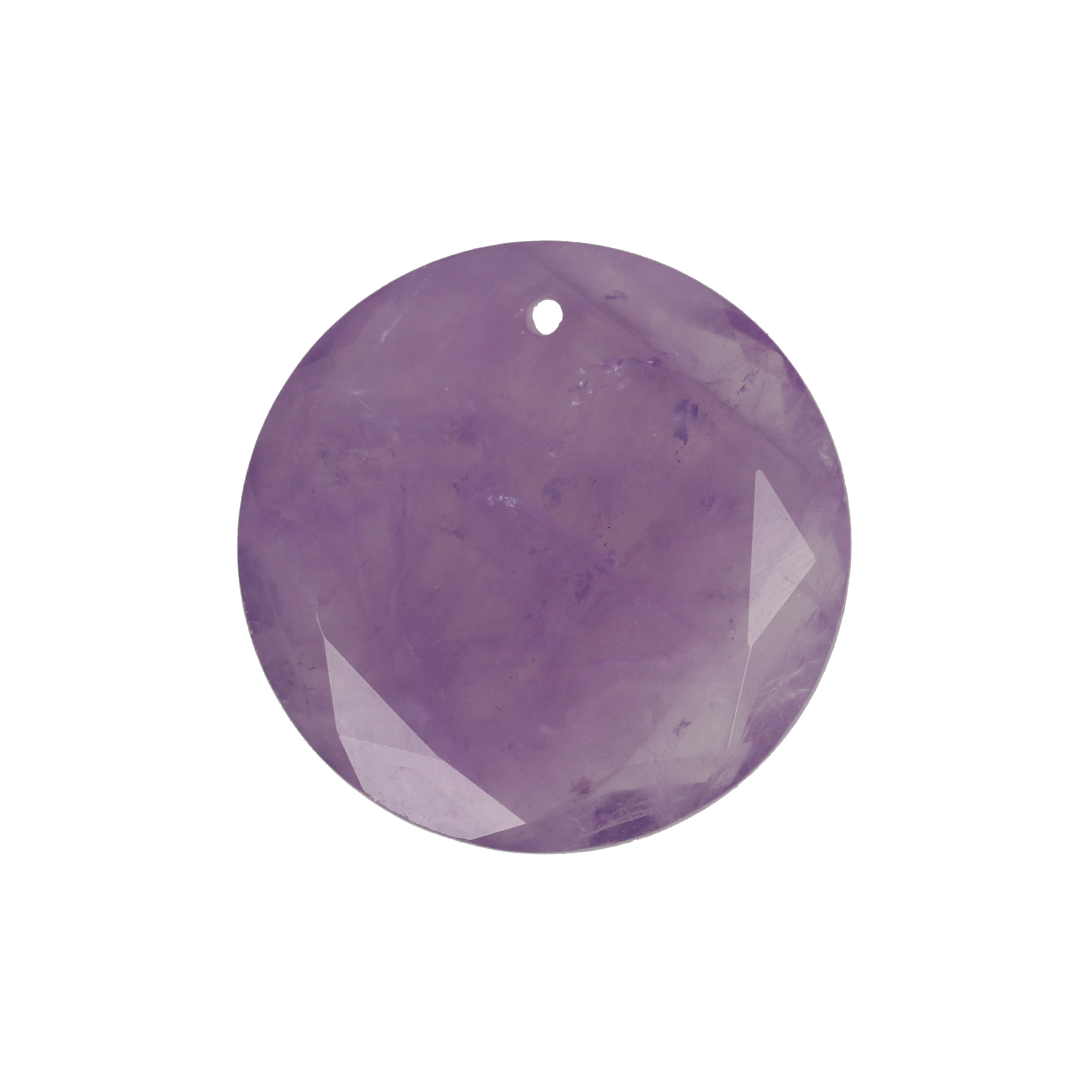 amethyst pendant faceted coin 25mm | 1pc
