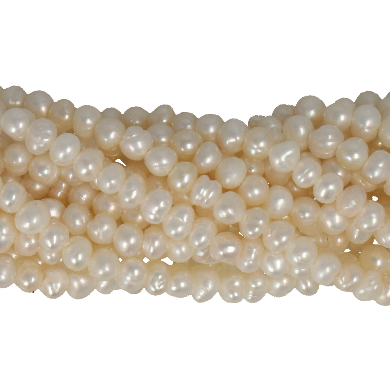 freshwater pearls white potato 3-4mm | 13/14-inch strand