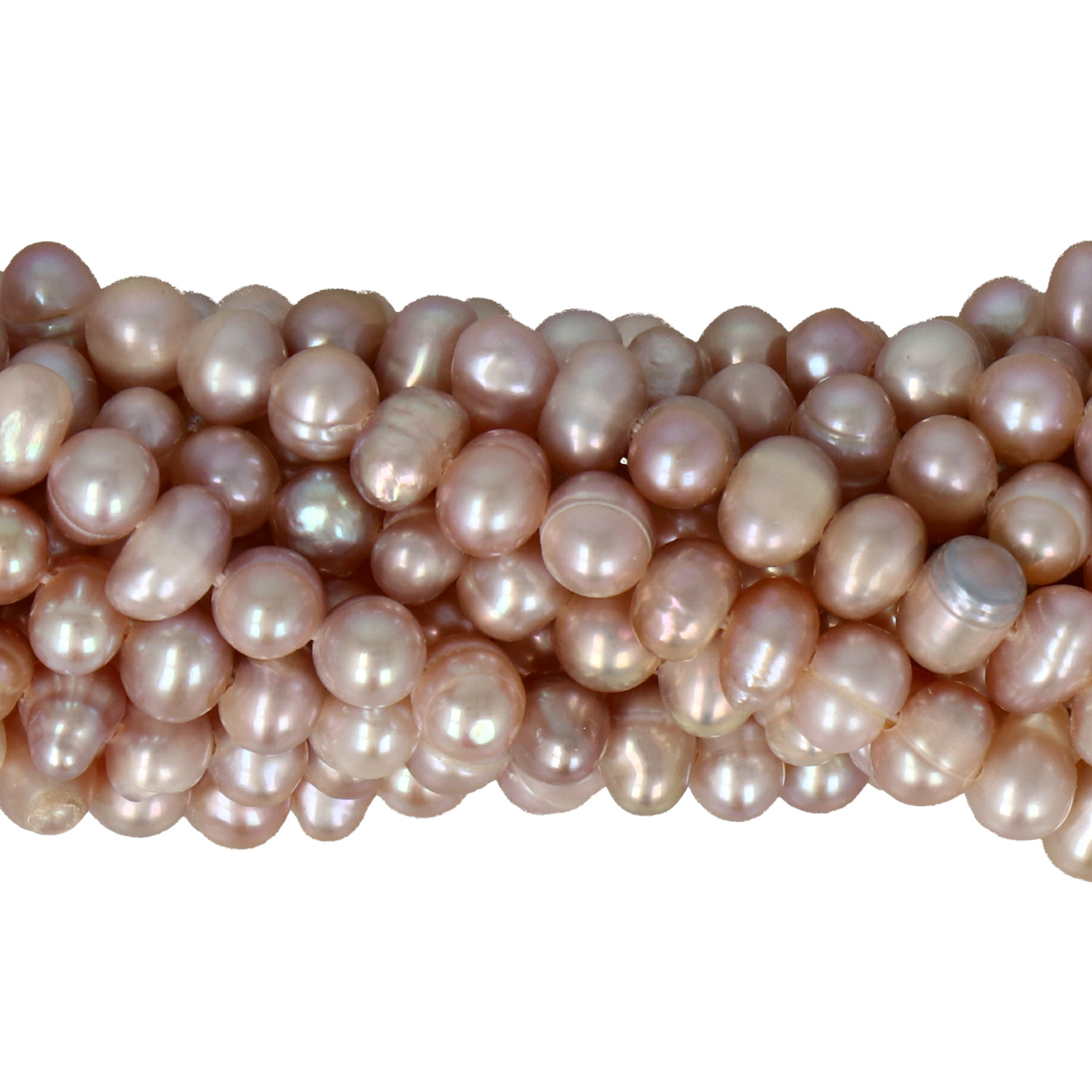 süßwasserperlen kartoffelform lila 4-5mm | 34/35cm strang