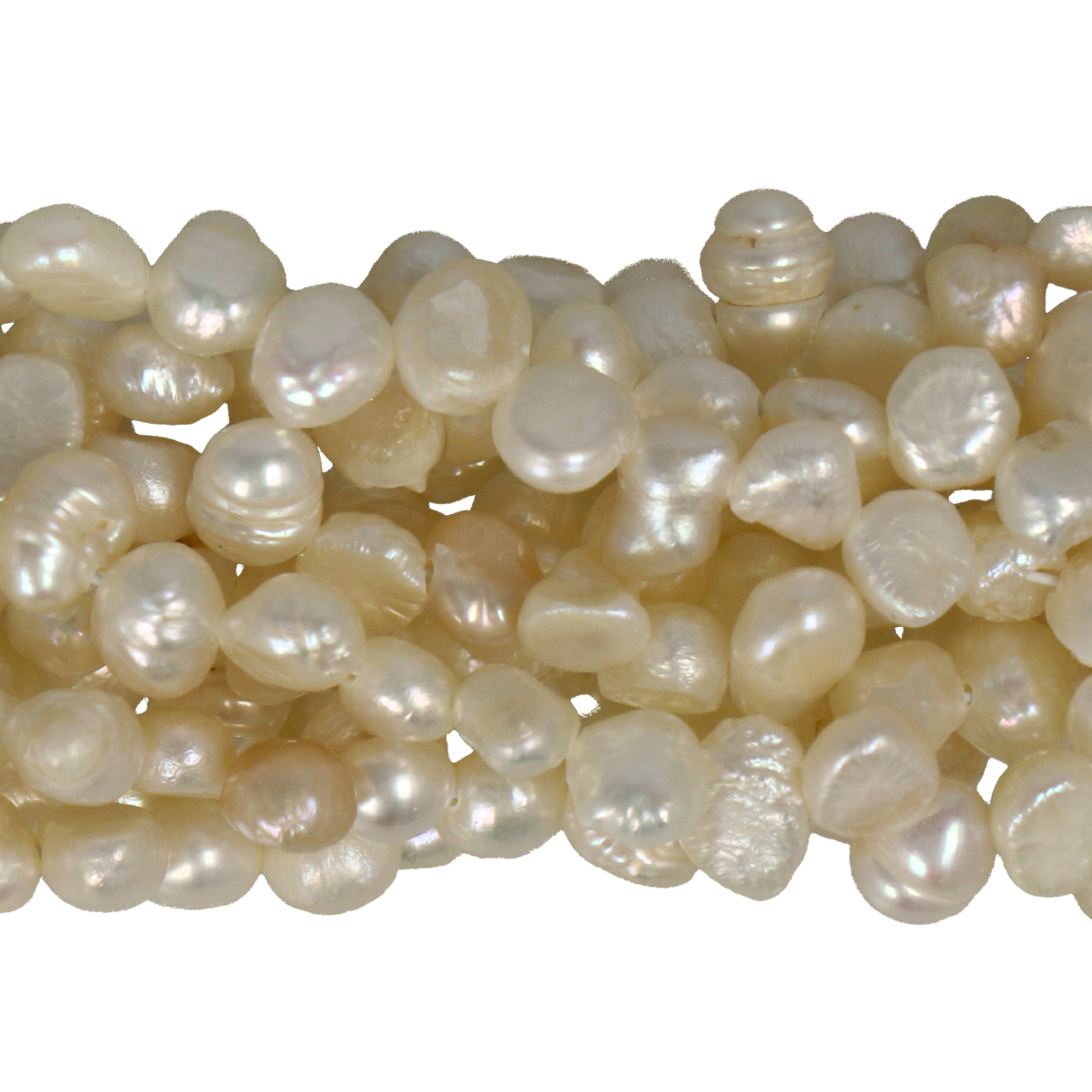süßwasserperlen side-drilled baroque weiß 4-6mm | 36/38cm strang