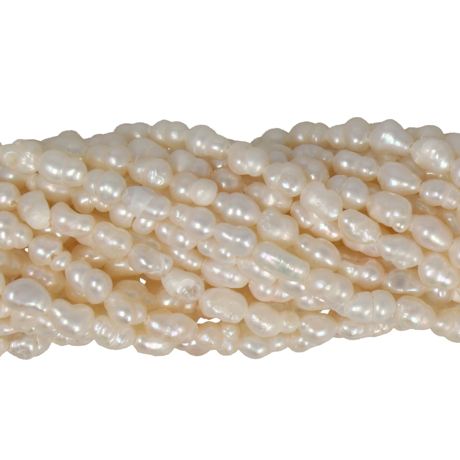 freshwater pearls white mini baroque 3-4mm | 14-inch strand