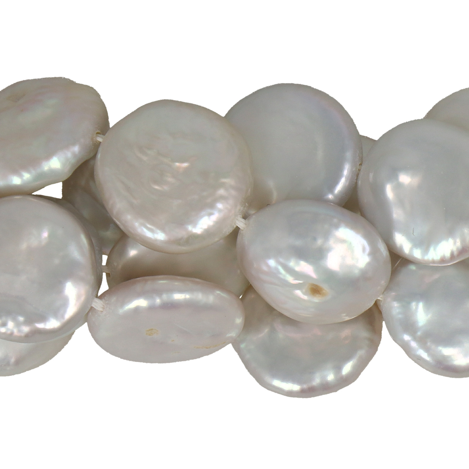 freshwater pearls white baroque coin 13mm approx. | 4pc