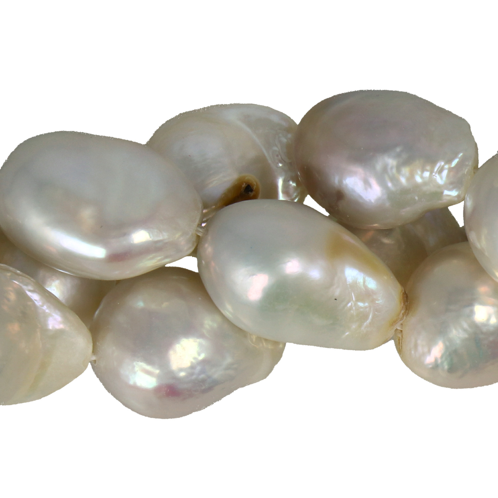 freshwater pearls white baroque nucleos 12-14mm approx. | 2pc