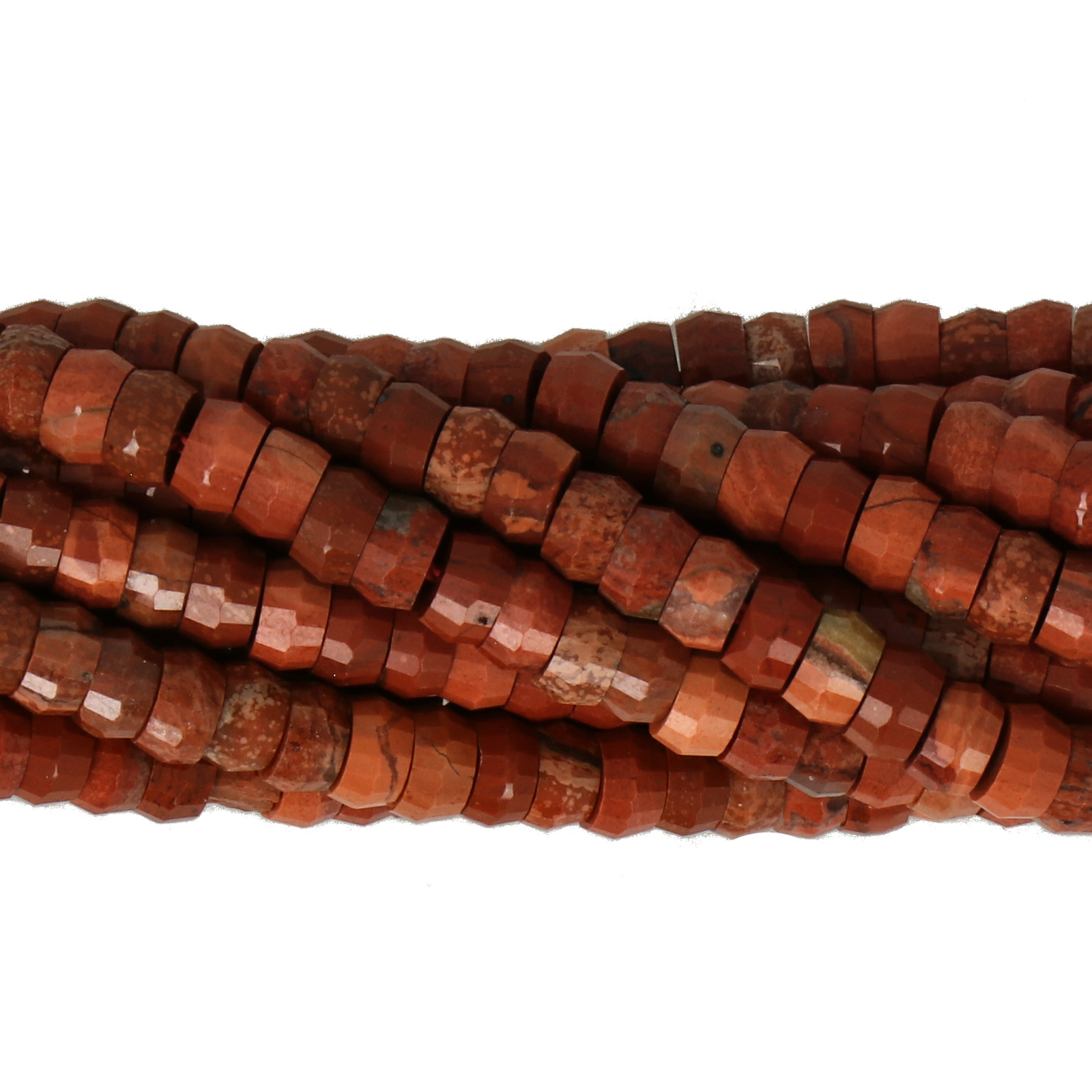 red jasper faceted roundelle 4x2mm | 15/16-inch strand