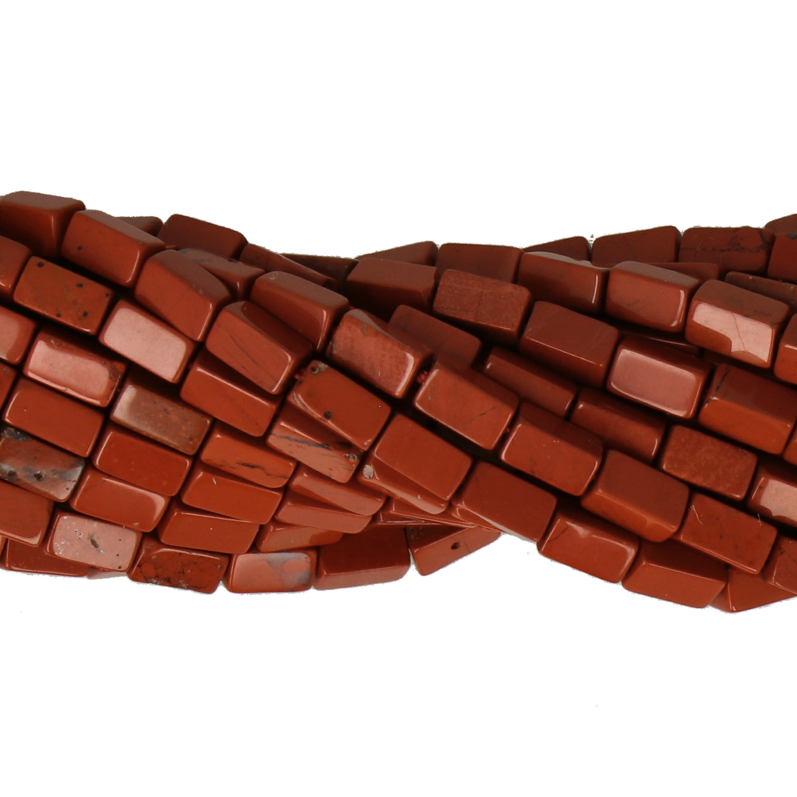 red jasper mini faceted tube 4x2,5mm | 15/16-inch strand