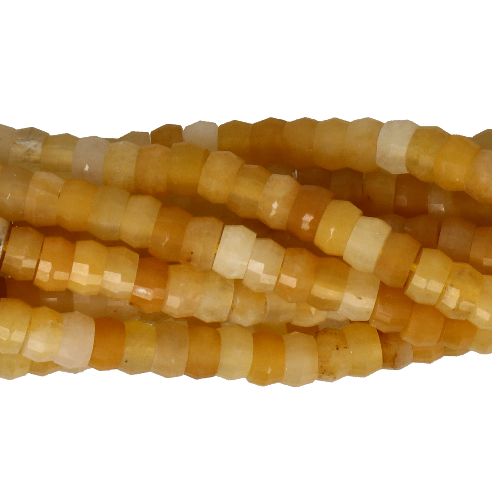 yellow jade faceted roundelle 4x2mm | 15/16-inch strand