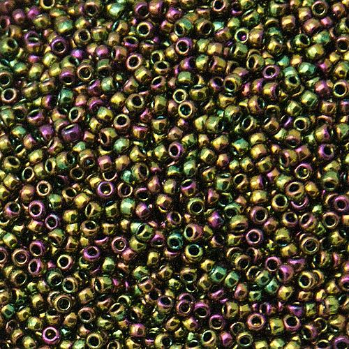 rocaille toho seed beads 15/0 - higher metallic purple/green iris (509) | 10gr
