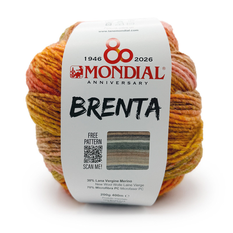 brenta mondial - orange/coral/green (637) - 200g (400mt) | 1pc