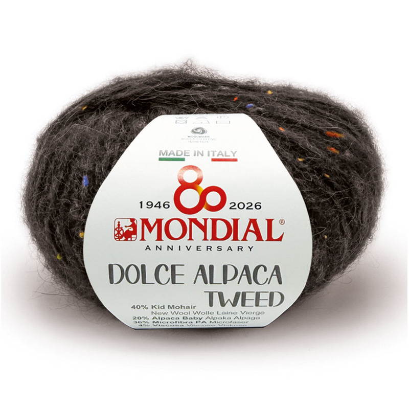dolce alpaca tweed mondial - black (407) - 50gr (120mt) | 1pc
