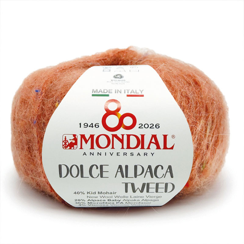 dolce alpaca tweed mondial - rust (400) - 50gr (120mt) | 1pc