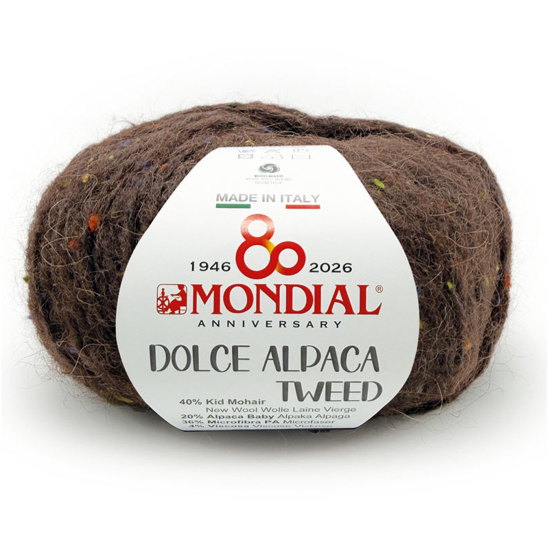 dolce alpaca tweed mondial - moka (401) - 50gr (120mt) | 1pc