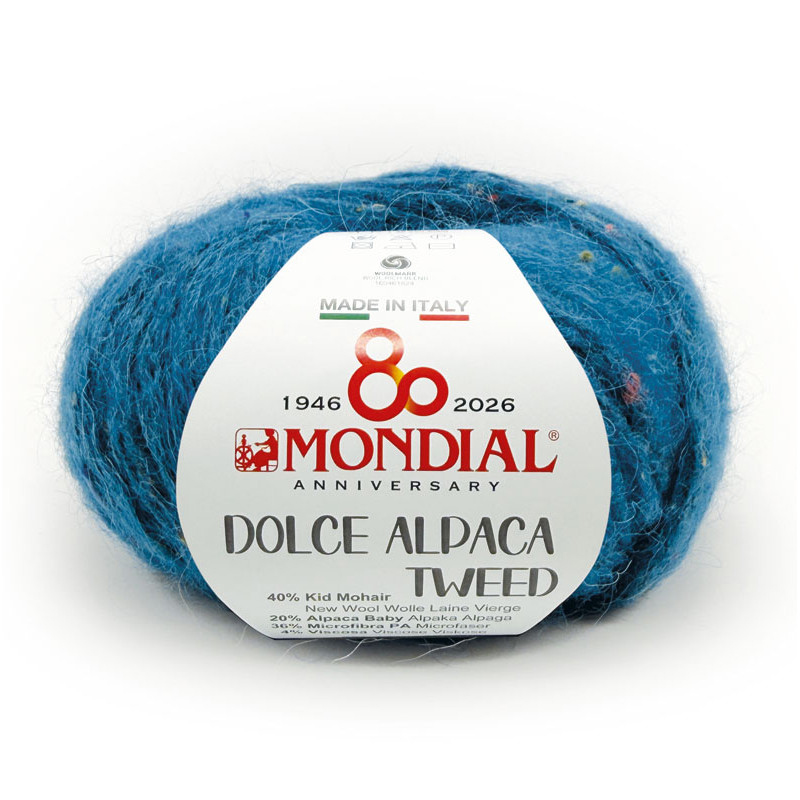 dolce alpaca tweed mondial - peacock blue (404) - 50gr (120mt) | 1pc