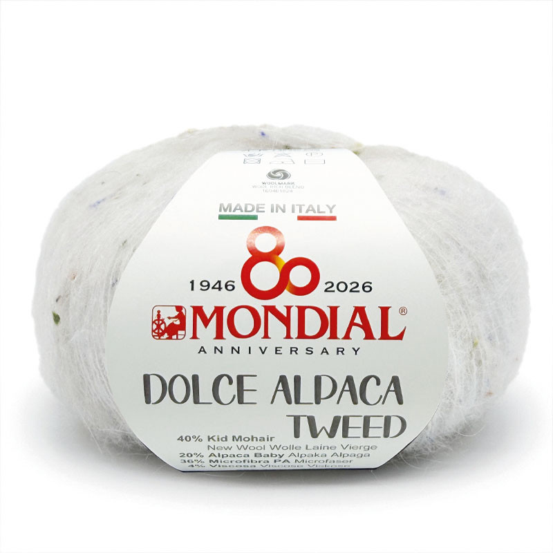 dolce alpaca tweed mondial - white (405) - 50gr (120mt) | 1pc