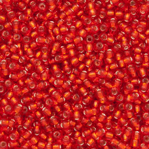 rocaille toho seed beads 11/0 silver-lined siamo ruby (25b) | 10gr