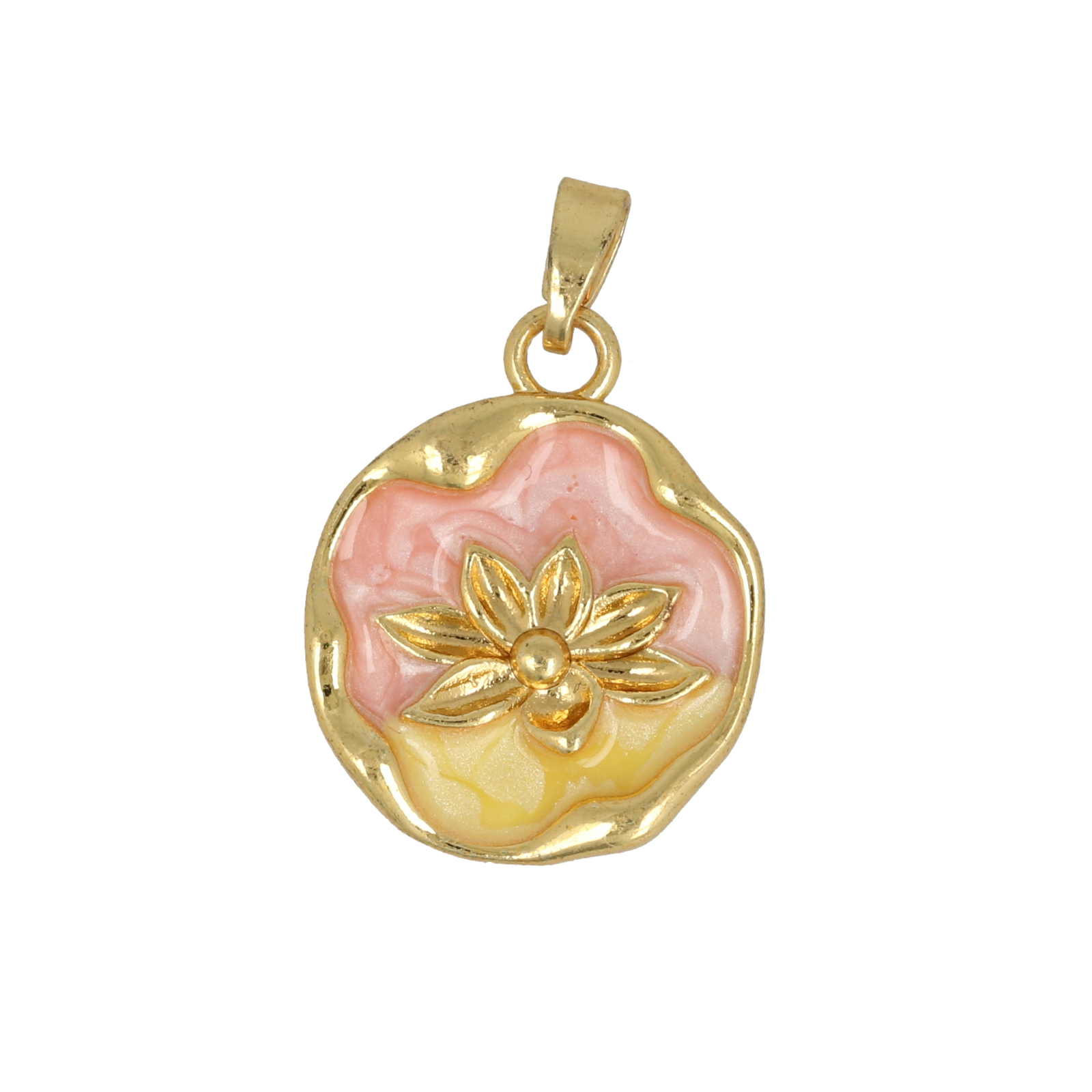 gold plated enameled irregular tag 16,5mm | 1pc