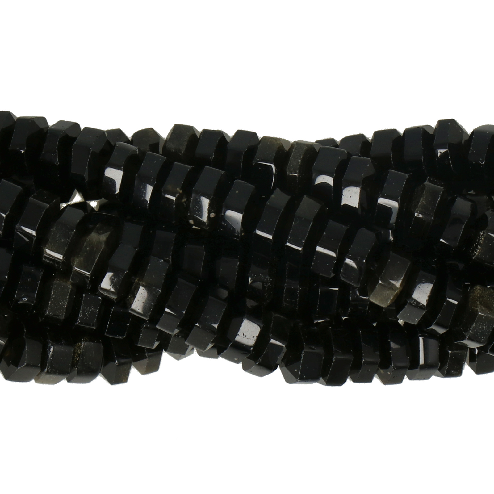 gold obsidian faceted roundelle special cut 6x3mm | 20pc