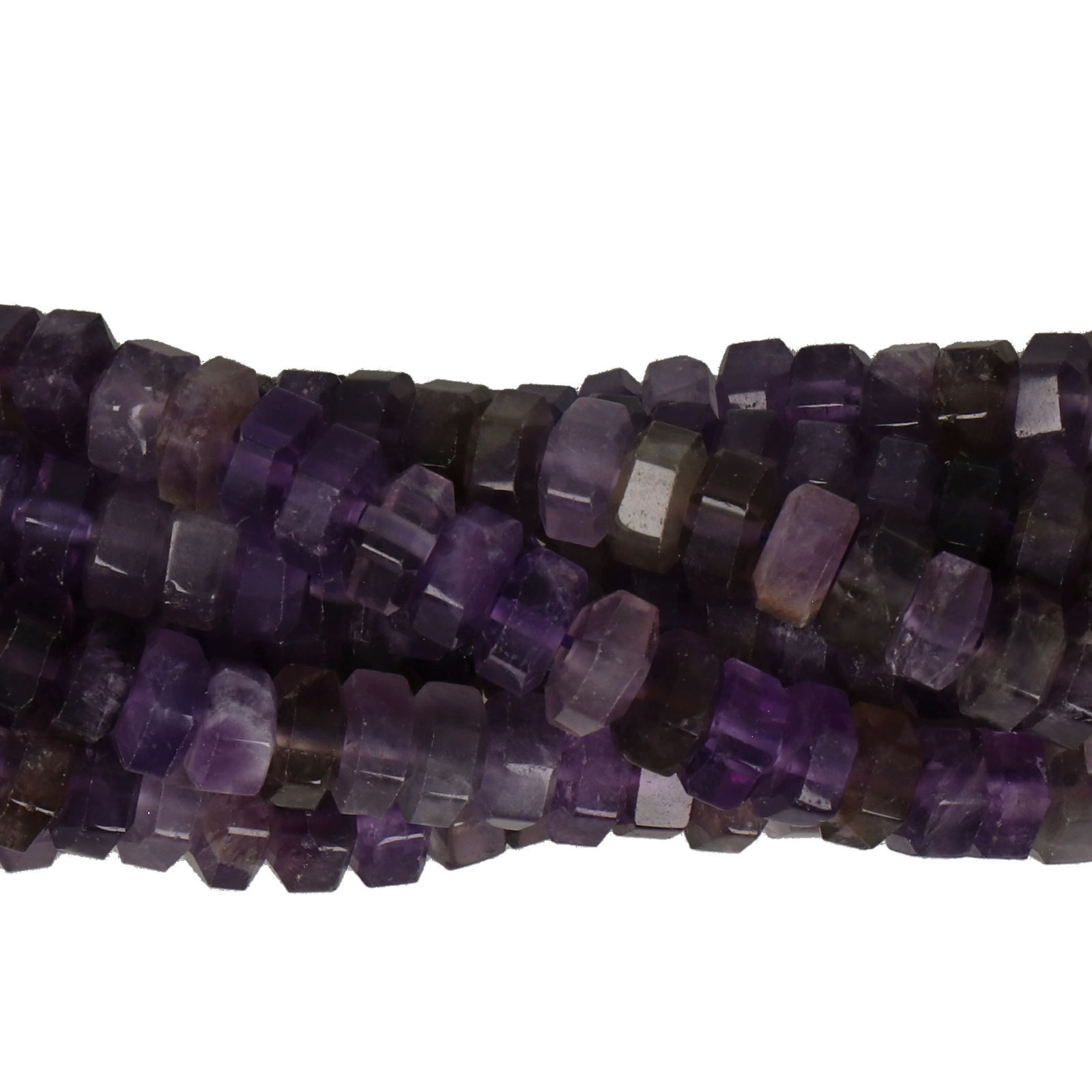 amethyst faceted roundelle special cut 6x3mm | 20pc