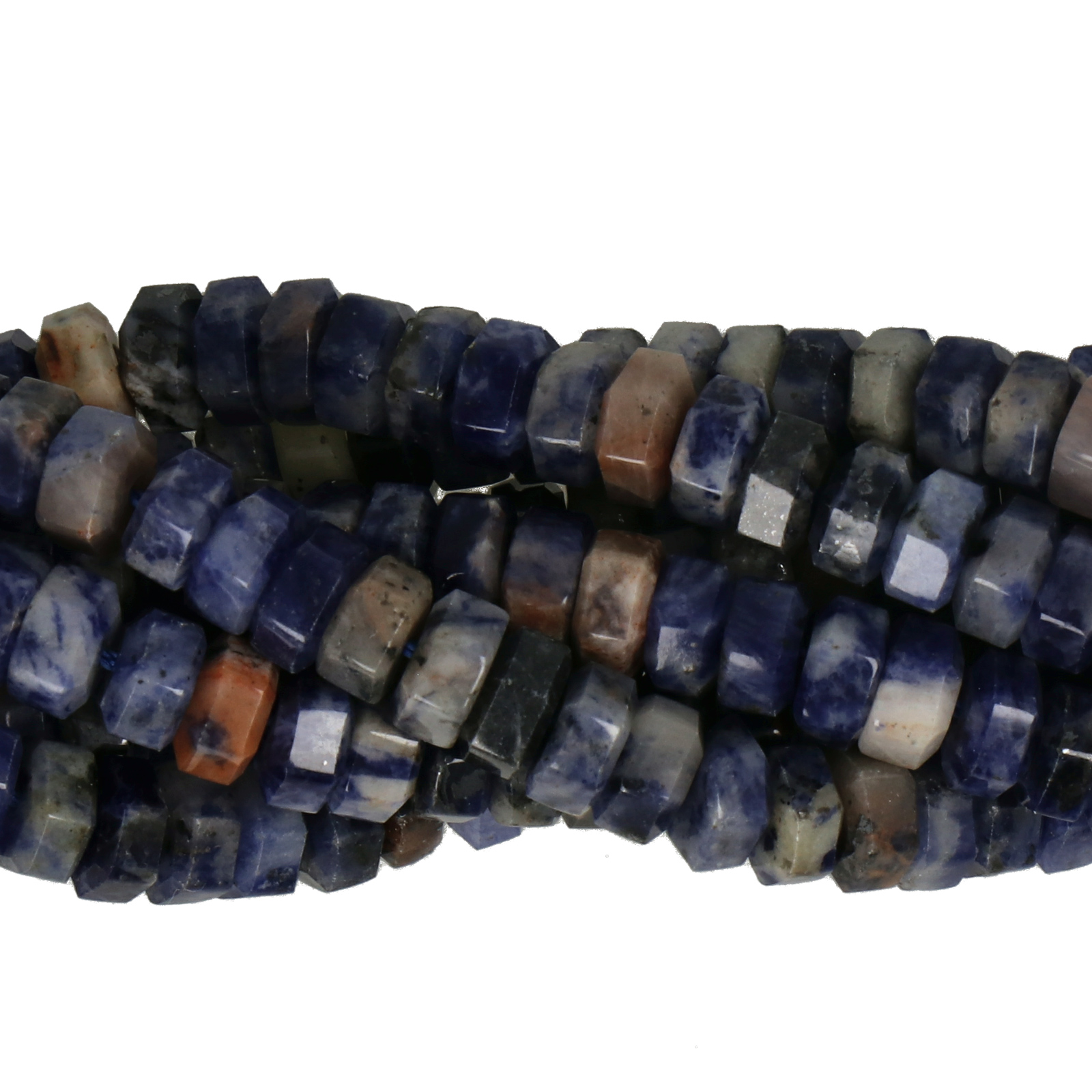 sodalite faceted roundelle special cut 6x3mm | 20pc