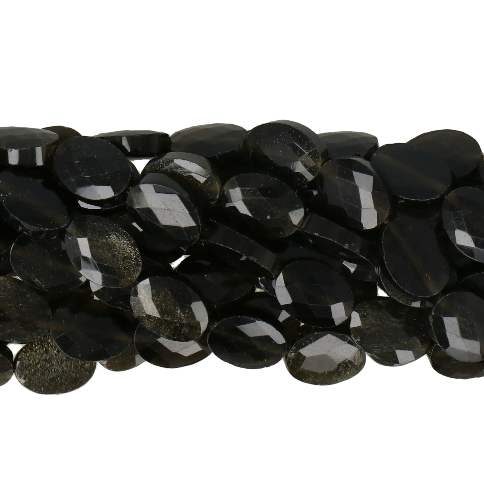 gold obsidian faceted oval 8x6mm | 10pc