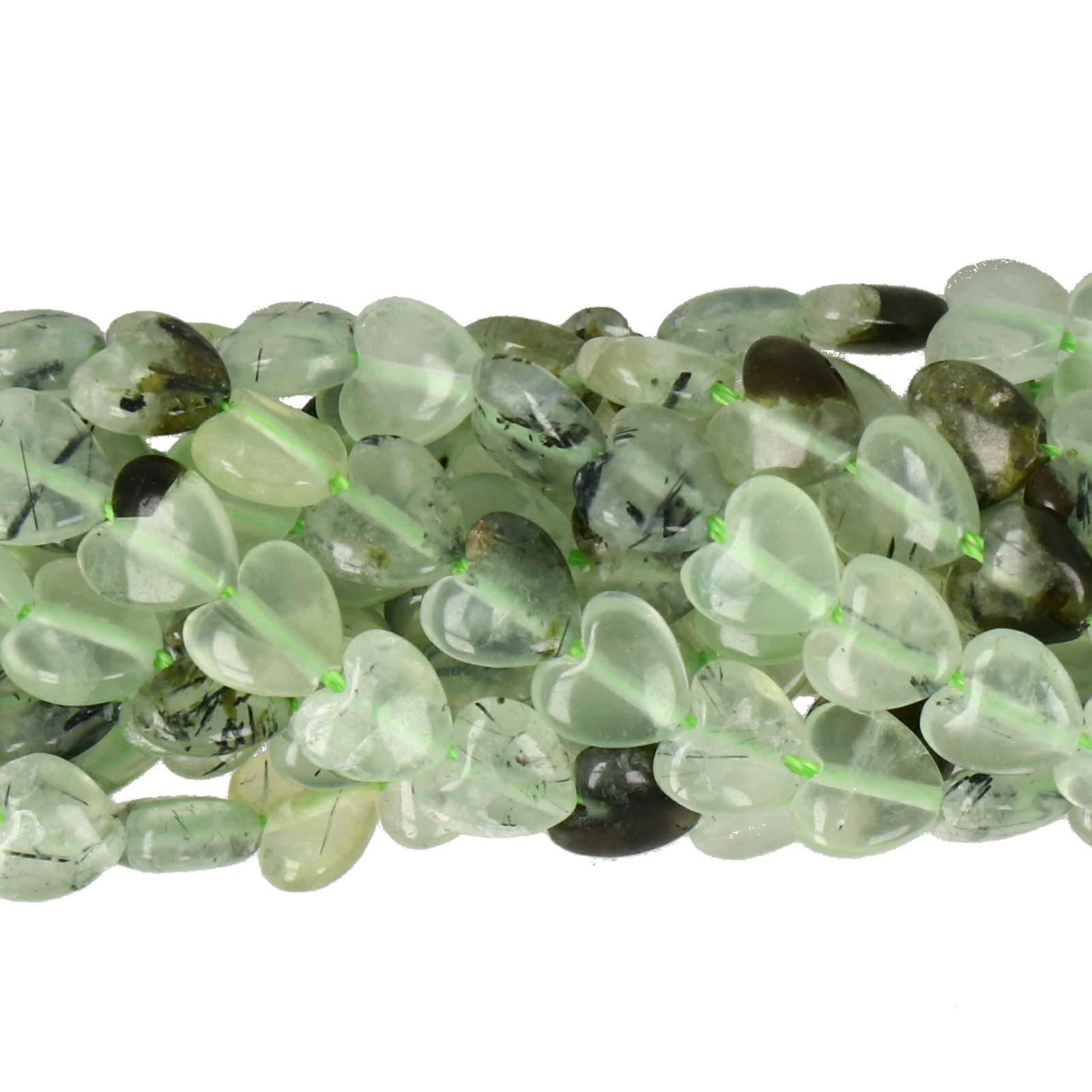 phrenite smooth heart 6mm | 15pc