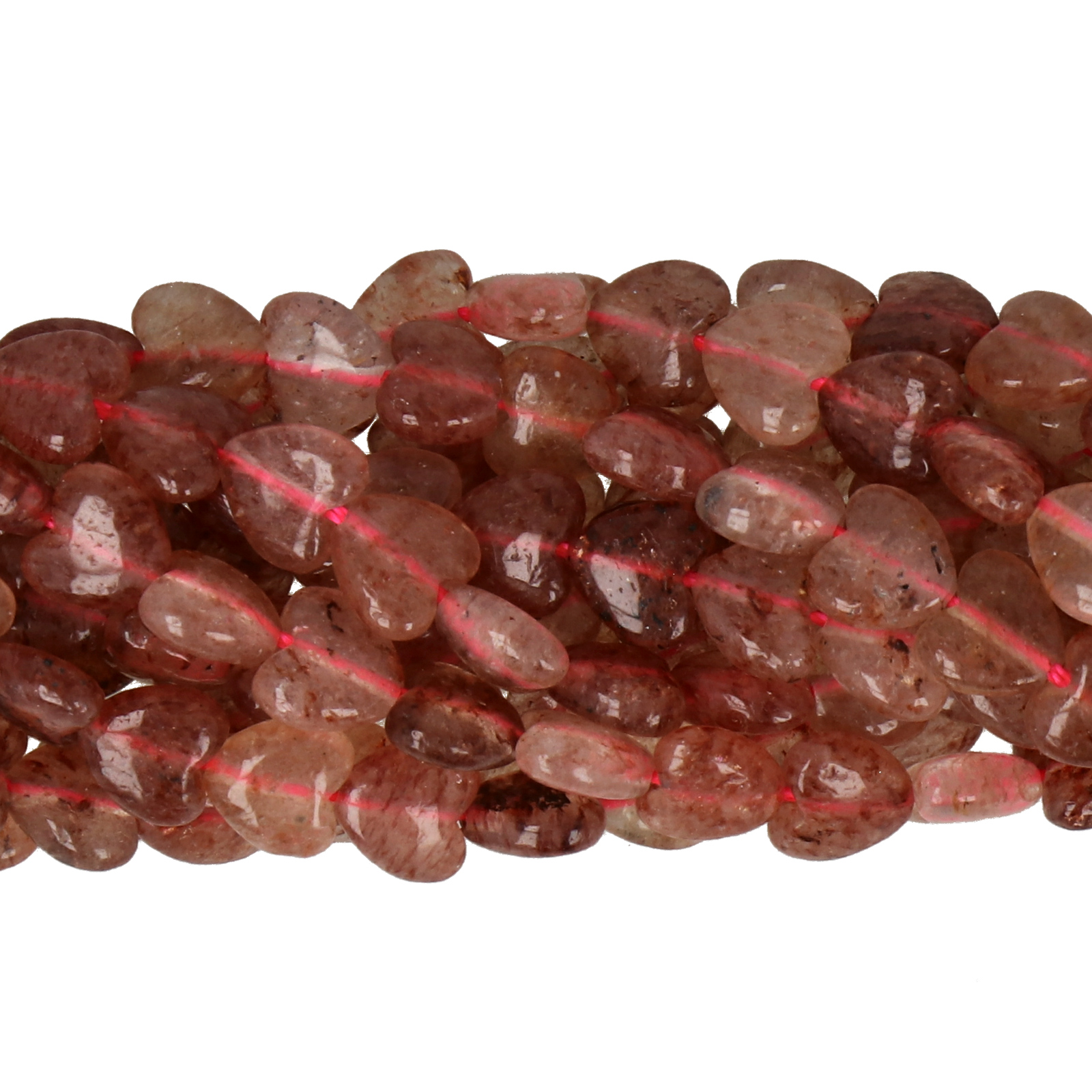 strawberry quarz glatt herz 6mm | 15st