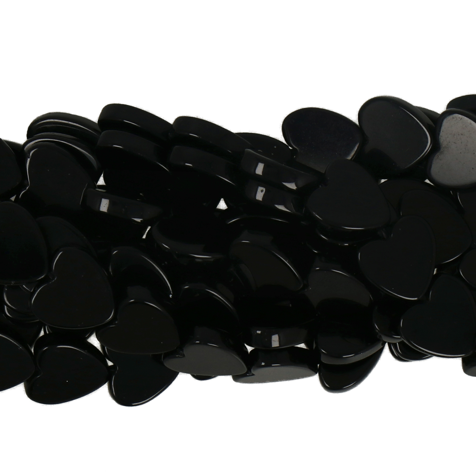 schwarzer onyx glatt herz 8mm | 12st