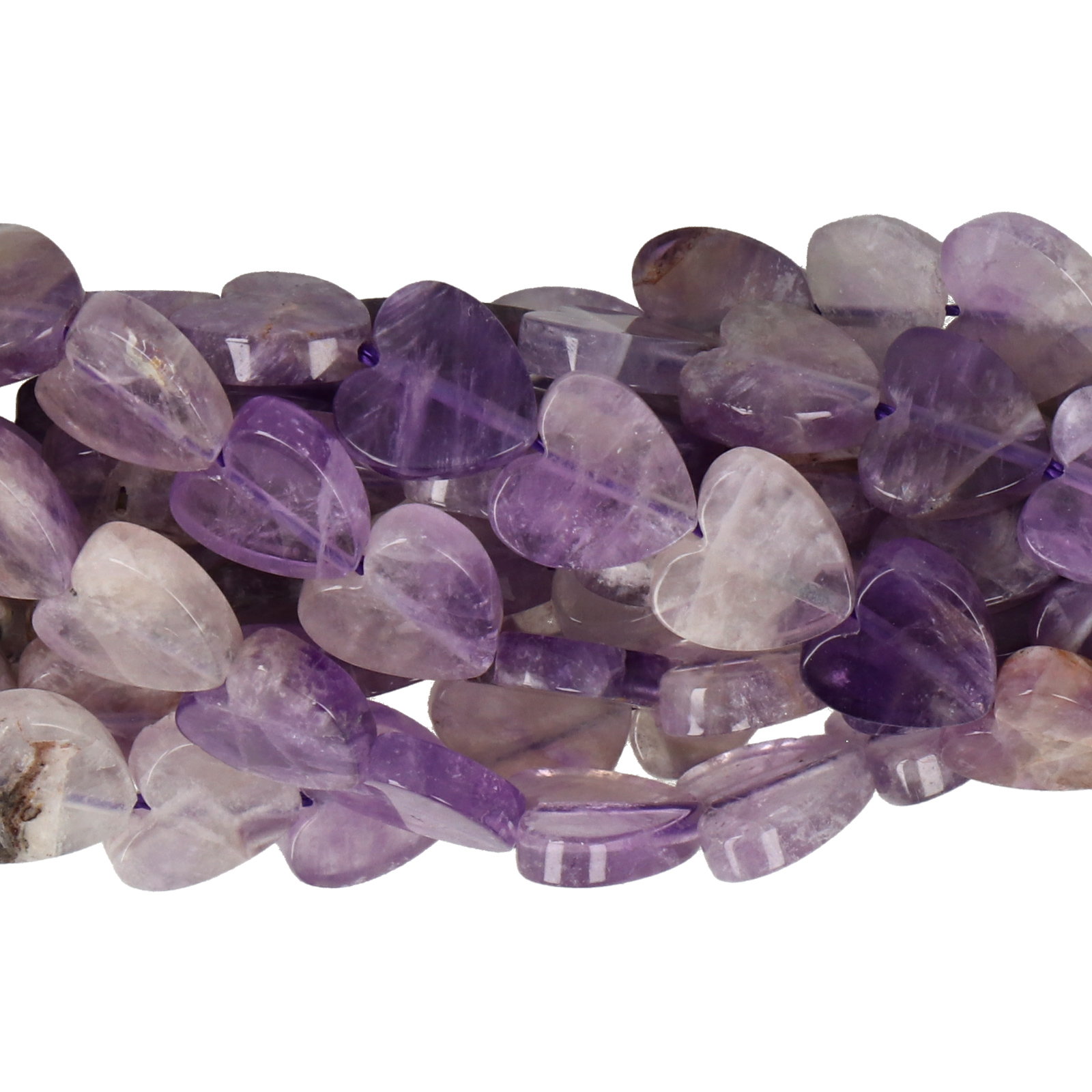 amethyst glatt herz 8mm | 12st