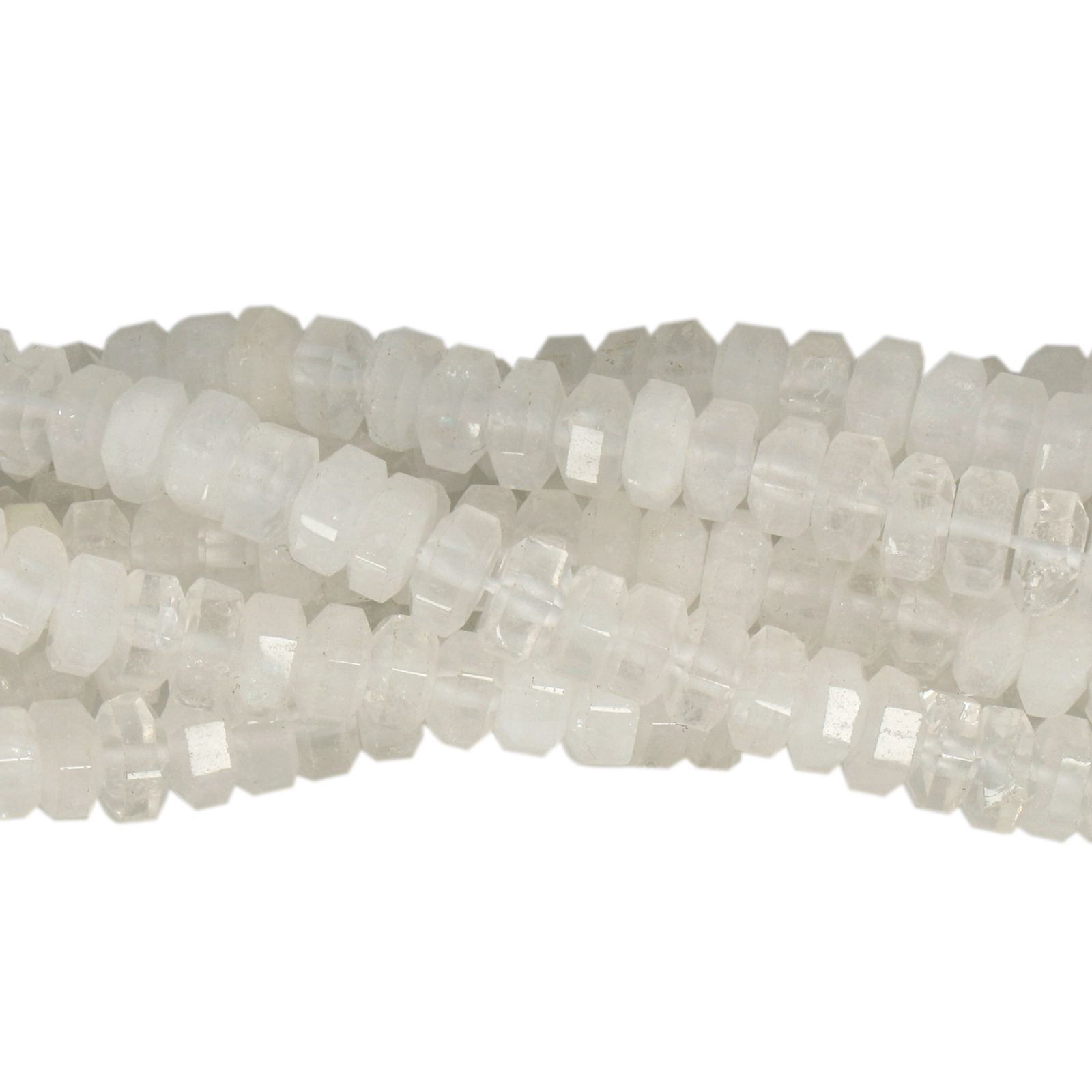 rock crystal faceted roundelle special cut 6x3mm | 20pc