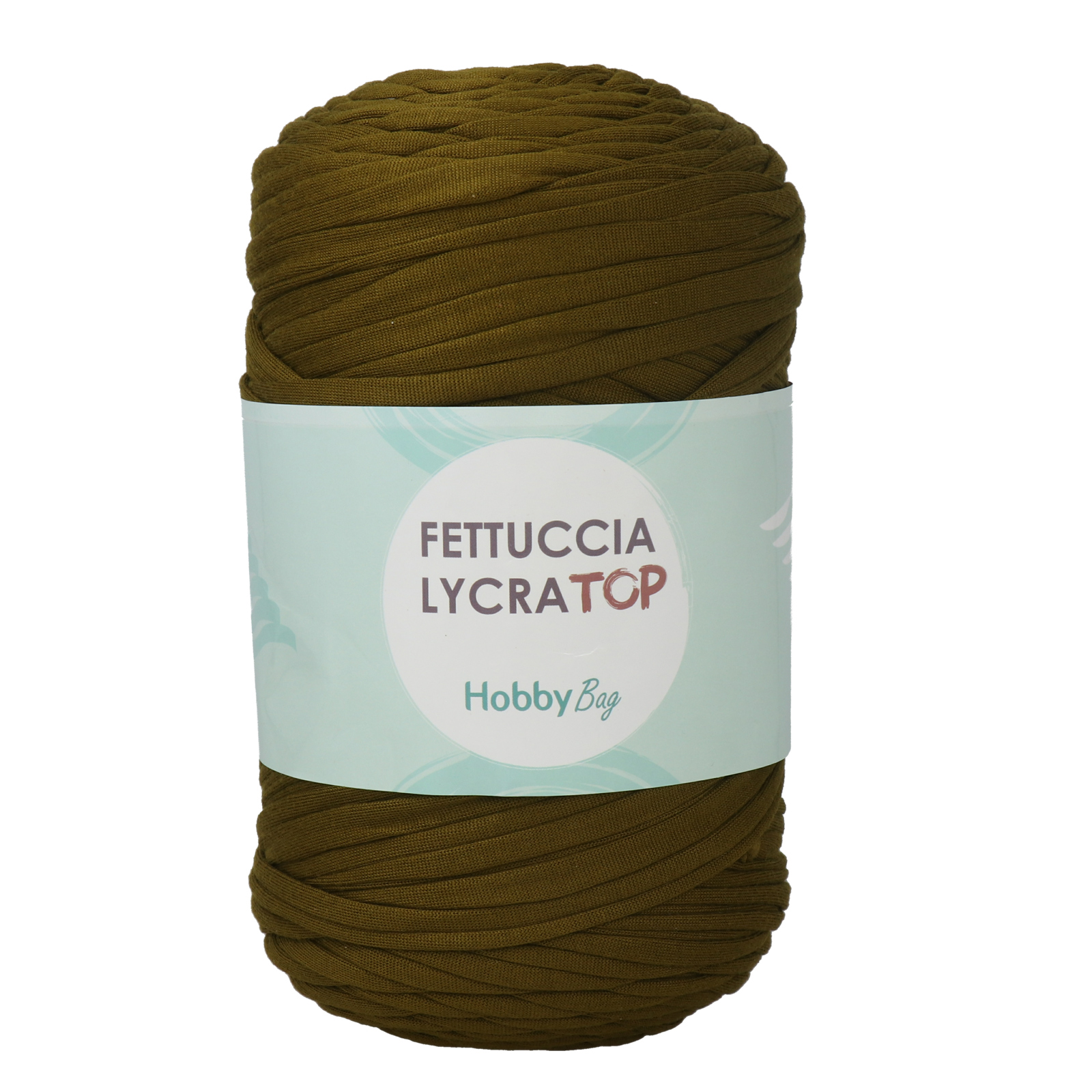 hobbybag t-shirt yarn fettuccia lycra top - olive (42) - 400gr (105mt) | 1pc