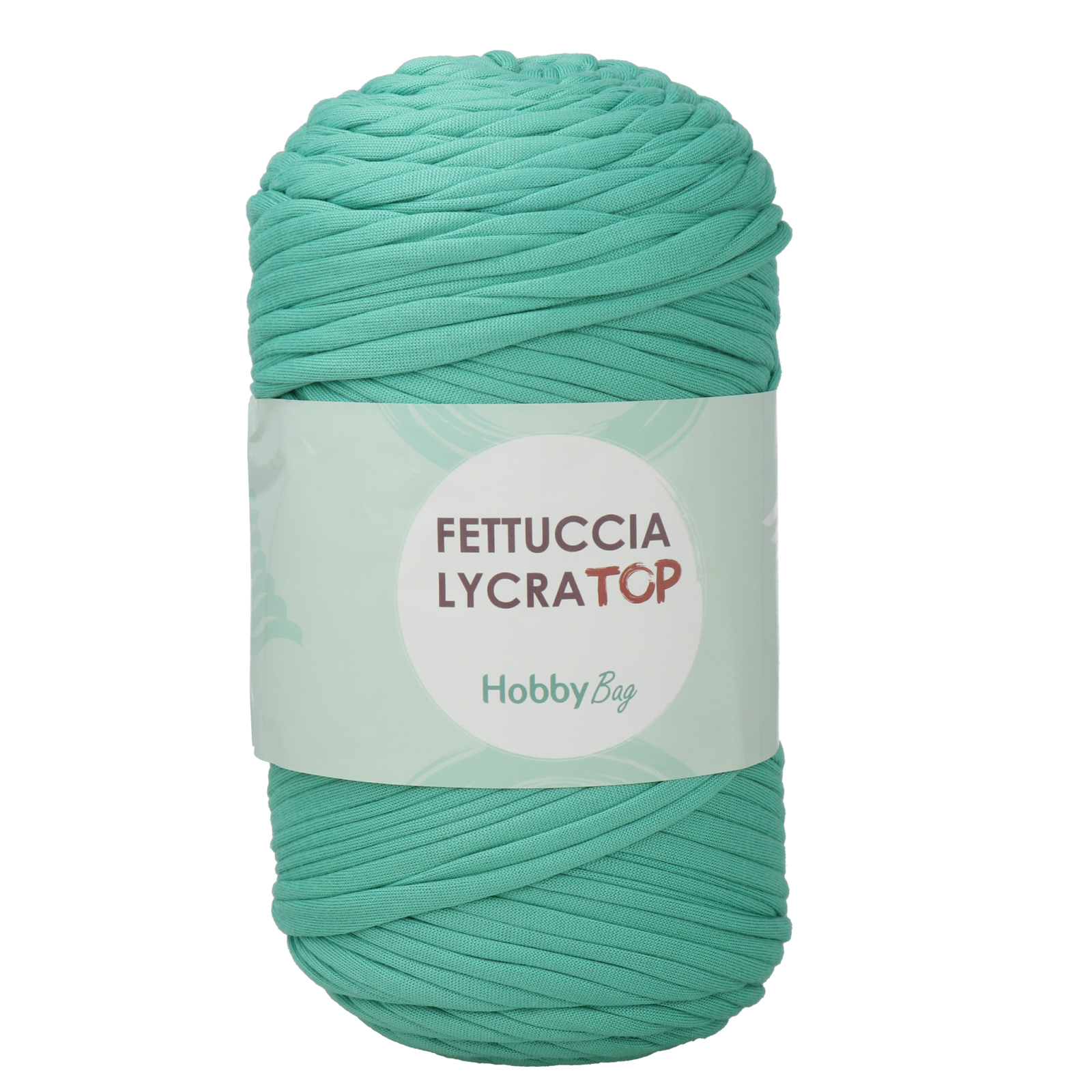 hobbybag t-shirt yarn fettuccia lycra top - green jade (58) - 400gr (105mt) | 1pc