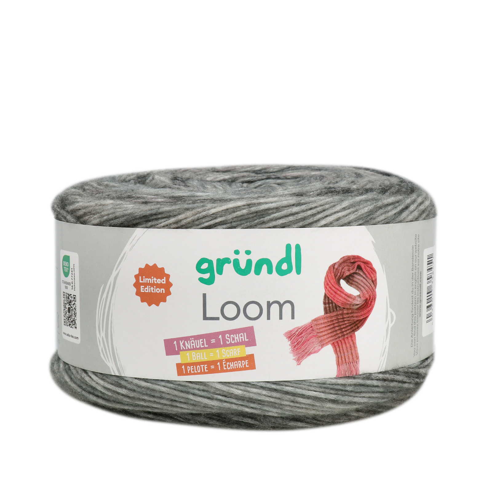 gründl loom - grey (01) - 200gr (700mt) | 1pc