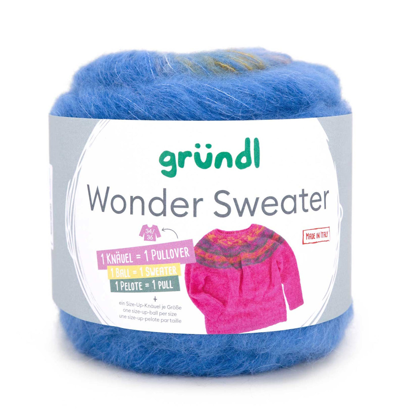 gründl wonder sweater - azurblau/flieder/curry/creme (03) - 150gr (675mt) | 1st