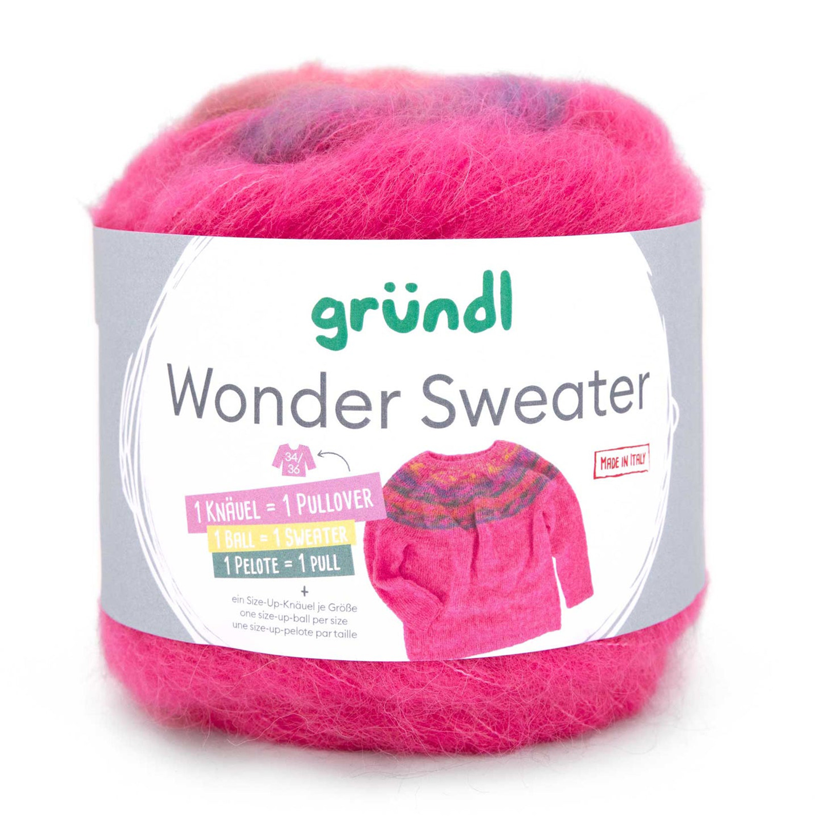 gründl wonder sweater - fuchsia/curry/ozeanblau/smaragd (05) - 150gr (675mt) | 1st