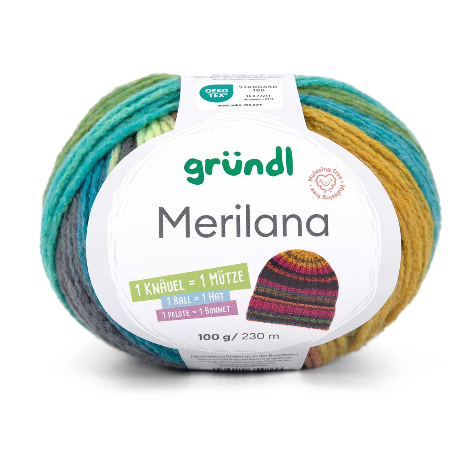 gründl merilana - honey/terracotta/moss/ash grey/turquoise (06) - 100gr (230mt) | 1pc