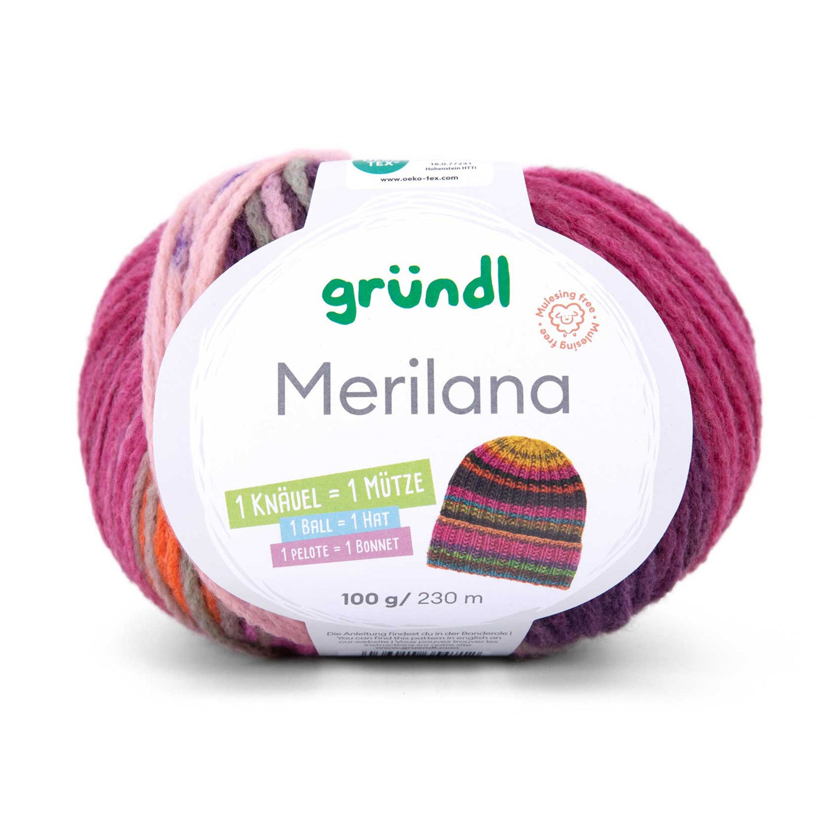 gründl merilana - pumpkin/aubergine/powder pink/dusty rose/sage (01) - 100gr (230mt) | 1pc