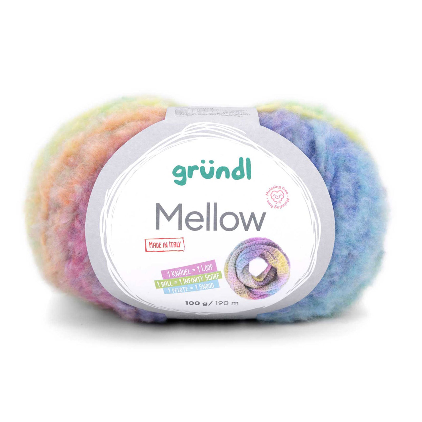 gründl mellow - pink/purple/lemon/grass green/apricot/navy (05) - 100gr (190mt) | 1pc
