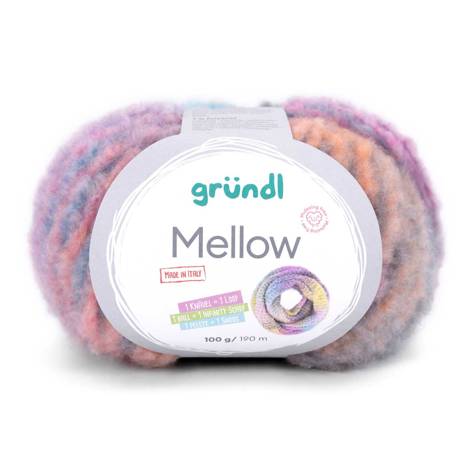 gründl mellow - aqua/pink/grey/peach/light grey/sky blue (03) - 100gr (190mt) | 1pc